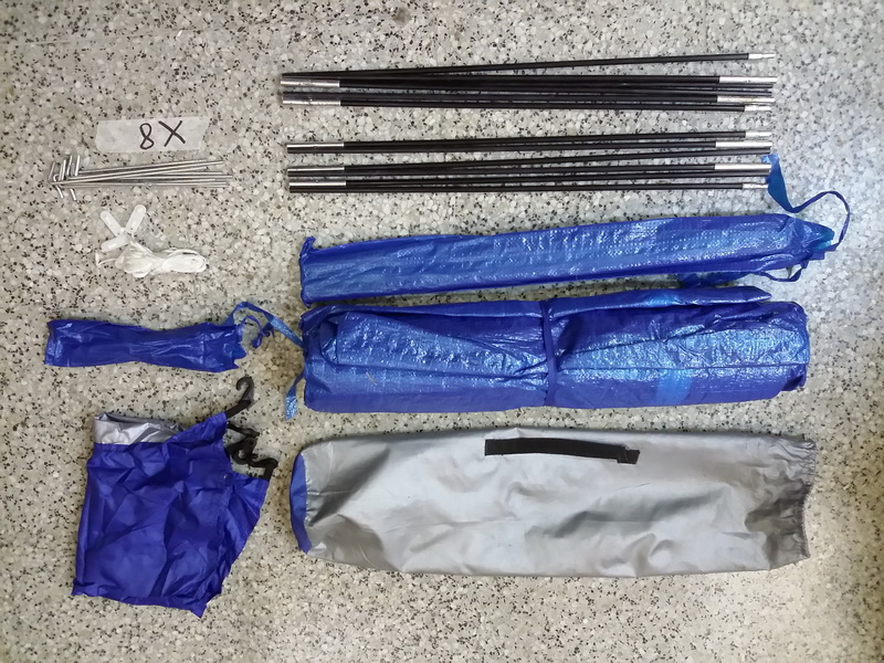 tienda campaña azul plata 1u